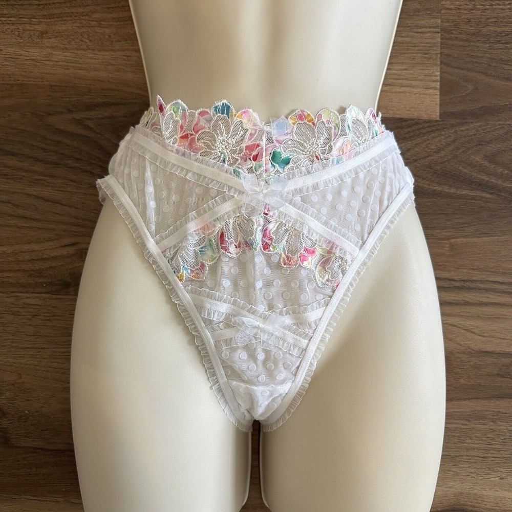 For Love & Lemons, Women's Floral Lace Panties, White, Size XS, NWOT